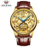 AILANG top luxury Swiss watch gear AAAAA quality Tourbillon wrist watch waterproof diver watch men's gold bracelet self-winding