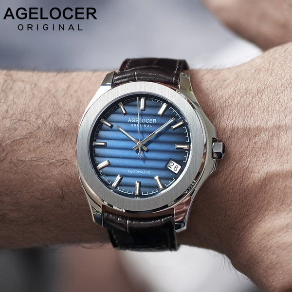 AGELOCER Swiss Men Watch Top Brand Luxury Male Waterproof Power Reserve 80 Hours Automatic Wrist Watch Blue Clock relogio 6304A1