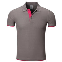 100pcs High-end Customized Men&Boys Lapel Tops&Tees Fake double Layers Colorblock Advertising Short Sleeve Shirts Polos Shirts
