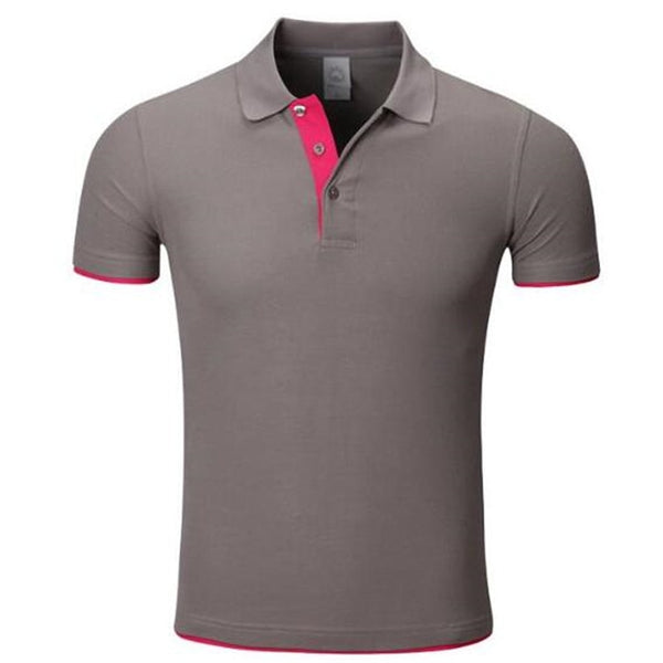 100pcs High-end Customized Men&Boys Lapel Tops&Tees Fake double Layers Colorblock Advertising Short Sleeve Shirts Polos Shirts
