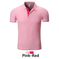 100pcs High-end Customized Men&Boys Lapel Tops&Tees Fake double Layers Colorblock Advertising Short Sleeve Shirts Polos Shirts