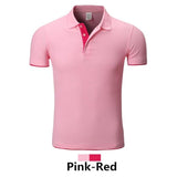 100pcs High-end Customized Men&Boys Lapel Tops&Tees Fake double Layers Colorblock Advertising Short Sleeve Shirts Polos Shirts