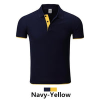 100pcs High-end Customized Men&Boys Lapel Tops&Tees Fake double Layers Colorblock Advertising Short Sleeve Shirts Polos Shirts