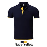 100pcs High-end Customized Men&Boys Lapel Tops&Tees Fake double Layers Colorblock Advertising Short Sleeve Shirts Polos Shirts