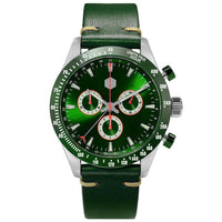San Martin Stainless Steel Men Quartz Chronograph Watch Business Classic Swiss Ronda 5040 F Sapphire Ceramic Top Ring Luminous
