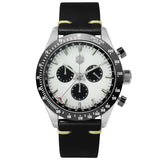 San Martin Stainless Steel Men Quartz Chronograph Watch Business Classic Swiss Ronda 5040 F Sapphire Ceramic Top Ring Luminous