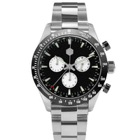 San Martin Stainless Steel Men Quartz Chronograph Watch Business Classic Swiss Ronda 5040 F Sapphire Ceramic Top Ring Luminous