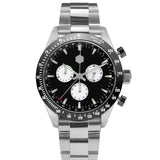 San Martin Stainless Steel Men Quartz Chronograph Watch Business Classic Swiss Ronda 5040 F Sapphire Ceramic Top Ring Luminous