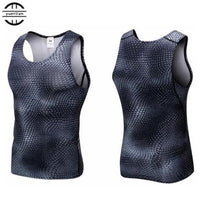 200pcs Men Pro Compression 3D Print Tight Snake Scale Vest,High Elastic Quick-drying Wicking Sporting Fitness Shapers Tank Tops