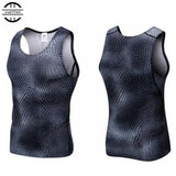 200pcs Men Pro Compression 3D Print Tight Snake Scale Vest,High Elastic Quick-drying Wicking Sporting Fitness Shapers Tank Tops