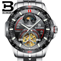 Swiss BINGER watches, luxury watches for men, tourbillon automatic watches, waterproof watches