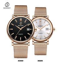 Couple Watches for Lovers Brand Luxury Swiss Quartz Movement Pair Men and Women Stainless Steel Waterproof Fashion Wrist Watch