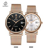 Couple Watches for Lovers Brand Luxury Swiss Quartz Movement Pair Men and Women Stainless Steel Waterproof Fashion Wrist Watch