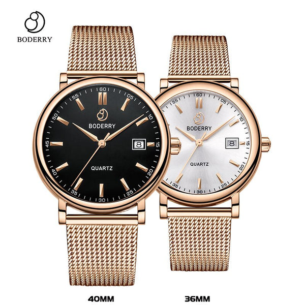 Couple Watches for Lovers Brand Luxury Swiss Quartz Movement Pair Men and Women Stainless Steel Waterproof Fashion Wrist Watch