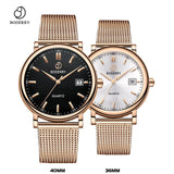 Couple Watches for Lovers Brand Luxury Swiss Quartz Movement Pair Men and Women Stainless Steel Waterproof Fashion Wrist Watch