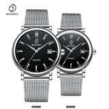 Couple Watches for Lovers Brand Luxury Swiss Quartz Movement Pair Men and Women Stainless Steel Waterproof Fashion Wrist Watch