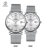 Couple Watches for Lovers Brand Luxury Swiss Quartz Movement Pair Men and Women Stainless Steel Waterproof Fashion Wrist Watch