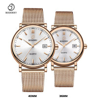 Couple Watches for Lovers Brand Luxury Swiss Quartz Movement Pair Men and Women Stainless Steel Waterproof Fashion Wrist Watch