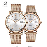 Couple Watches for Lovers Brand Luxury Swiss Quartz Movement Pair Men and Women Stainless Steel Waterproof Fashion Wrist Watch