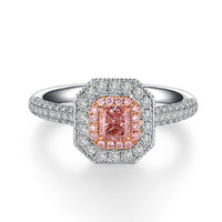ZOCAI Brand Wedding Ring real natural GIA certificated main stone 0.36 CT FANCY PINK / SI1 18k white gold (AU750)engagement ring