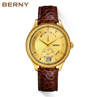 Berny Men Watch 18K Gold Business Luxury Quartz Watches Relogio masculino Montre Erkek reloj hombre kol saat Swiss MOVEMENT