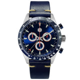 San Martin Stainless Steel Men Quartz Chronograph Watch Swiss Ronda 5040 F Sapphire Ceramic Bezel Leather Luminous Waterproof