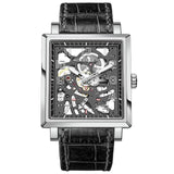 AGELOCER Black Luminous Swiss Fashion Analog Display Mens Mechanical Skeleton Wrist Watches Top Brand Luxury Clock Power Reserve