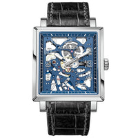 AGELOCER Black Luminous Swiss Fashion Analog Display Mens Mechanical Skeleton Wrist Watches Top Brand Luxury Clock Power Reserve