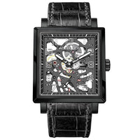 AGELOCER Black Luminous Swiss Fashion Analog Display Mens Mechanical Skeleton Wrist Watches Top Brand Luxury Clock Power Reserve