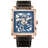 AGELOCER Black Luminous Swiss Fashion Analog Display Mens Mechanical Skeleton Wrist Watches Top Brand Luxury Clock Power Reserve