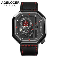 Swiss Brand AGELOCER Sport Watches for Men Skeleton Dial with Luminous Hands Unique Mechanical Watches Power Reserve 42 Hours