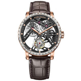 AGELOCER Skeleton Mechanical Tourbillon Men Watch Waterproof Leather Swiss Brand Luxury Blue Tourbillon relogio masculino