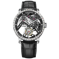 AGELOCER Skeleton Mechanical Tourbillon Men Watch Waterproof Leather Swiss Brand Luxury Blue Tourbillon relogio masculino