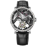 AGELOCER Skeleton Mechanical Tourbillon Men Watch Waterproof Leather Swiss Brand Luxury Blue Tourbillon relogio masculino