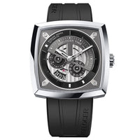 Swiss Brand AGELOCER Ladies Mechanical Watch Women Wristwatches Skeleton Square Watches Leather Strap Gift +BOX 5609A10