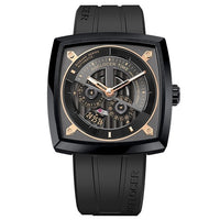 Swiss Brand AGELOCER Ladies Mechanical Watch Women Wristwatches Skeleton Square Watches Leather Strap Gift +BOX 5609A10