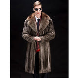2020 New Mens Mink Fur Coat Long Trench Coat Brown Leather Jacket Mens Mink Coat Fur Coat Oversize Parkas Winter Warm Jacket