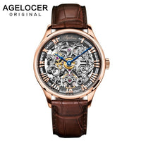 AGELOCER New Number Sport Design Swiss Watch Mens Watches Top Brand Luxury Montre Homme Clock Men Automatic Skeleton Watch