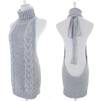 FORERUN Fall 2020 Fashion Virgin Killer Sweater Korean Off Shoulder Knitting Womens Sweaters Turtleneck Backless Sexy Pullovers