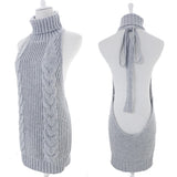 FORERUN Fall 2020 Fashion Virgin Killer Sweater Korean Off Shoulder Knitting Womens Sweaters Turtleneck Backless Sexy Pullovers