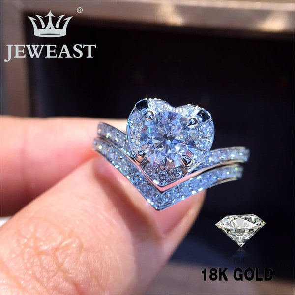 Natural Diamond 18K Gold Pure Gold Ring Beautiful Gemstone Ring Good Upscale Trendy Classic Party Fine Jewelry Hot Sell New 2020