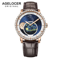 AGELOCER 2020 Swiss New Luxury Moon phase Mens Watches with Sapphire Crystal Power Reserve Automatic Watch Men Relogio Masculino