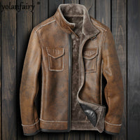 2020 Men's Leather Jacket Genuine Sheepskin Coat for Men Winter Jacket Natural Wool Fur Liner Warm Jackets  F-PGD-78012 MY1867