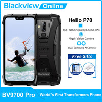 Blackview BV9700 Pro IP68 Waterproof Rugged Mobile Phone Helio P70 Octa Core 6GB+128GB Outdoor Cellphone 16MP+8MP 4G Smartphone