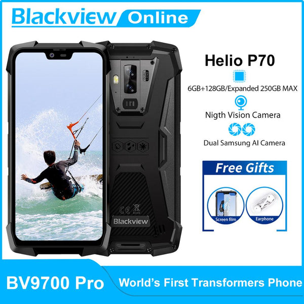Blackview BV9700 Pro IP68 Waterproof Rugged Mobile Phone Helio P70 Octa Core 6GB+128GB Outdoor Cellphone 16MP+8MP 4G Smartphone