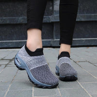 Womens Flats Slip On Shoes for Women Sock Sneakers Platform 2019 Comfortable Soft Ladies Spring Buty Damskie Sepatu Wanita Black