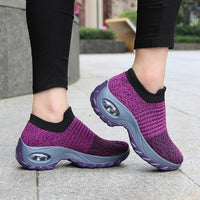 Womens Flats Slip On Shoes for Women Sock Sneakers Platform 2019 Comfortable Soft Ladies Spring Buty Damskie Sepatu Wanita Black