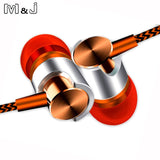 M&J J7 Earphones With Microphone Super Bass Earphone Headset For iphone 6 6s 5 Xiaomi Earphone Smartphone Computer PC MP3