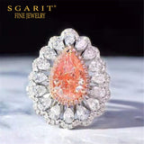 dual use natural diamond jewelry 18k real gold 2.0ct VS fancy light pink diamond ring necklace pendant