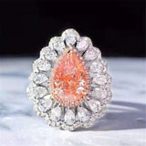 dual use natural diamond jewelry 18k real gold 2.0ct VS fancy light pink diamond ring necklace pendant